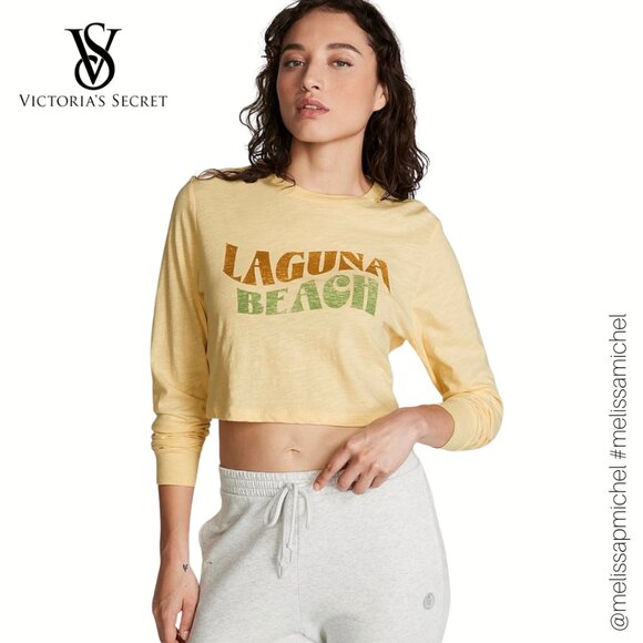 PINK VS Premium Cotton Cropped Long-Sleeve T-Shirt - Picture 2 of 6